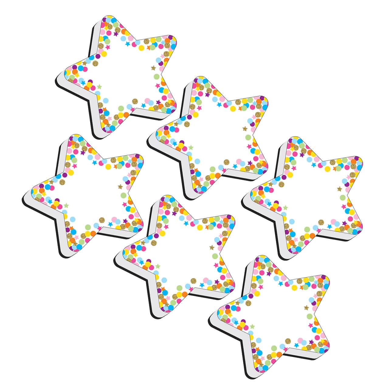 Ashley Productions Star Confetti Magnetic Whiteboard Erasers, 6ct.